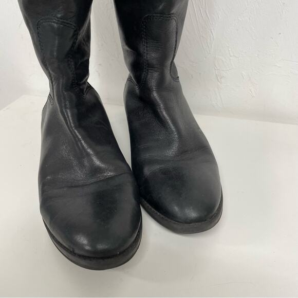 Sam Edelman Black Leather Penny Riding Boots Womens 7 Tall Classic Comfortable - Picture 11 of 13